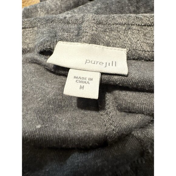 J JILL Pure Jill Grey Velour Pull On Pants Velvet Straight Leg Pants Medium - Picture 7 of 8